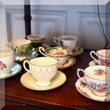 P19. Teacups and saucers 